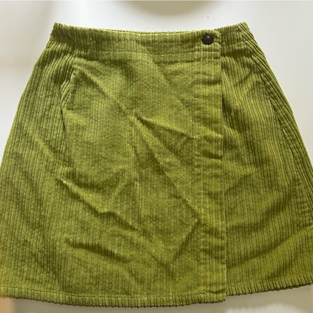 Vintage EXP Denim green corduroy mini skirt
